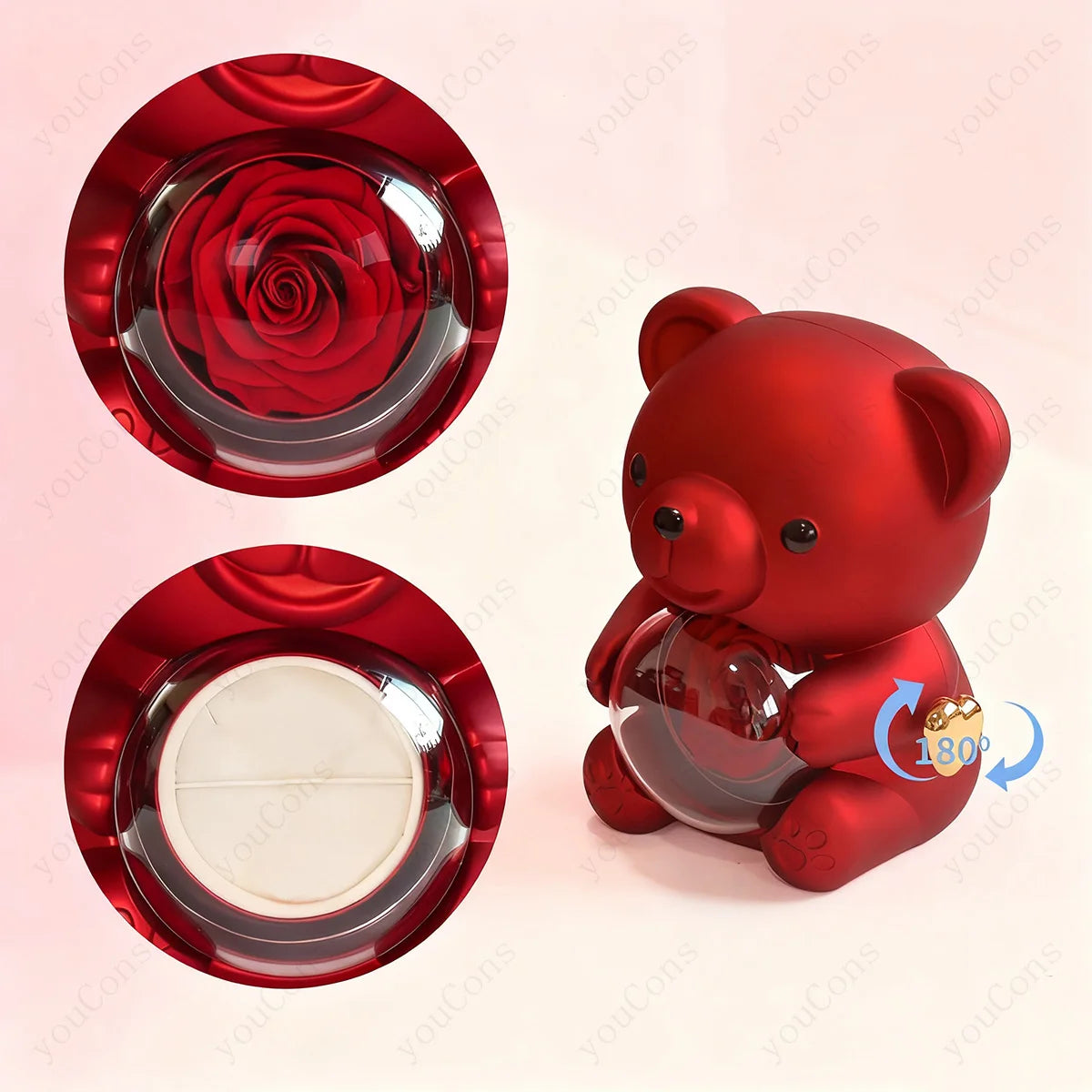 Twist Bear Surprise Box with Birthstone Infinity Necklace
