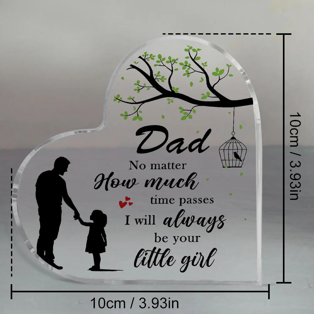 Sentimental Note for Dad From Daughter | Acrylic Heart