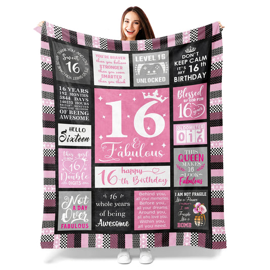 Sweet 16 Birthday Girl Blanket