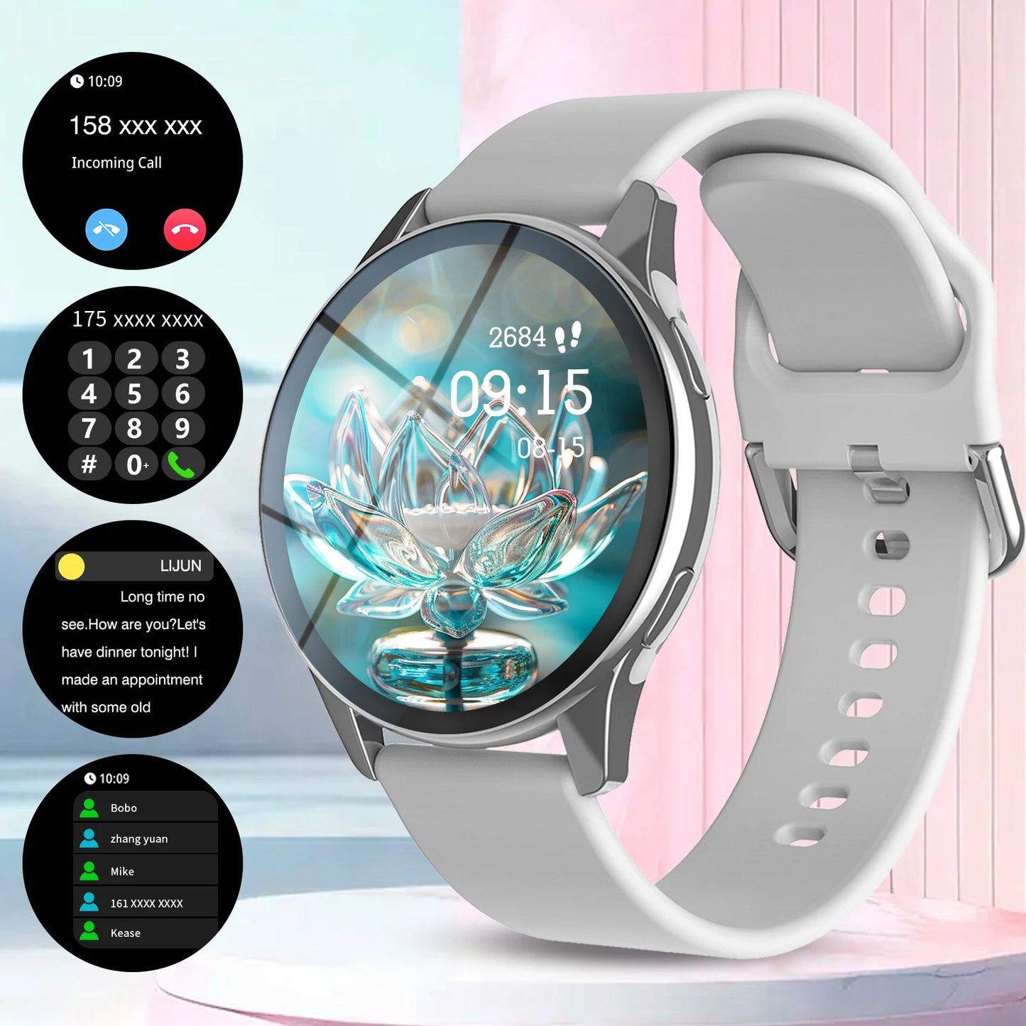 Round Face Smart Watch - iOS + Android