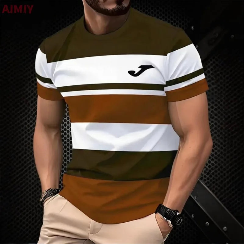 Men's Striped Printed T-shirts
