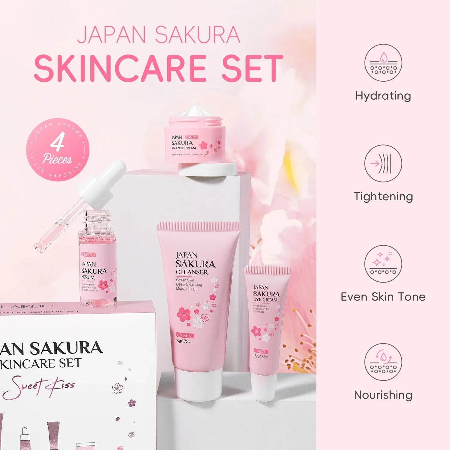 4 pcs Premium Japanese Skin Care Set