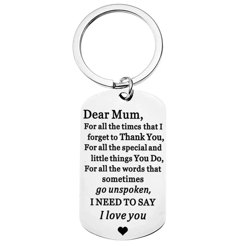 Sentimental Key Chain with Note | For Mum from Daughter