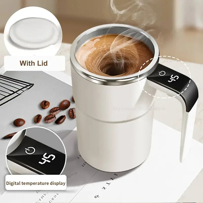 Automatic Stirring Mug with LED Temperature Display