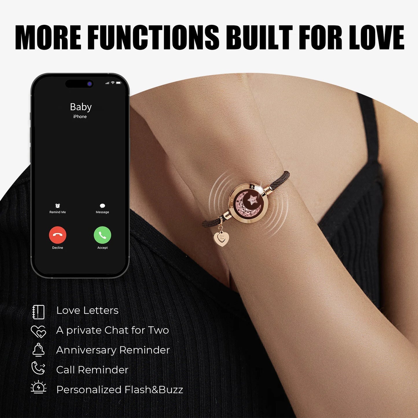 Long distance flash&vibrate bracelets