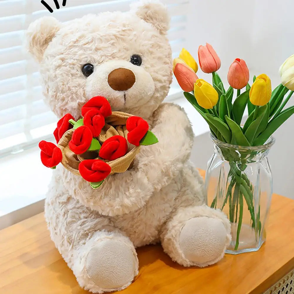 Teddy Bear with Removable Roses Plush