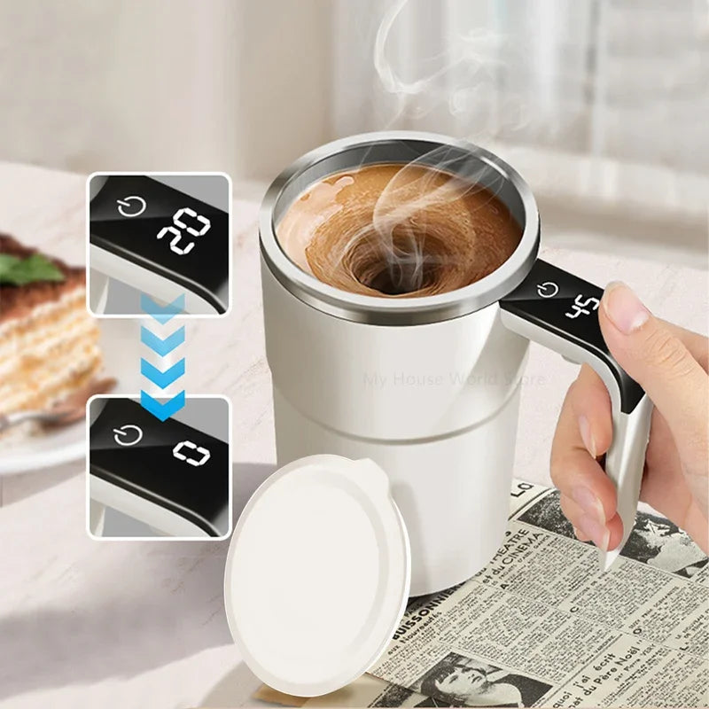 Automatic Stirring Mug with LED Temperature Display