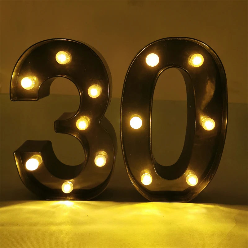 Black 13th Birthday LED Number | 21CM