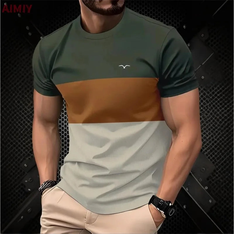 Men's Striped Printed T-shirts