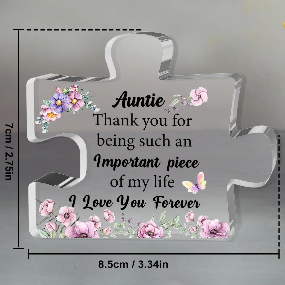 Sentimental Acrylic Puzzle Piece | For Auntie