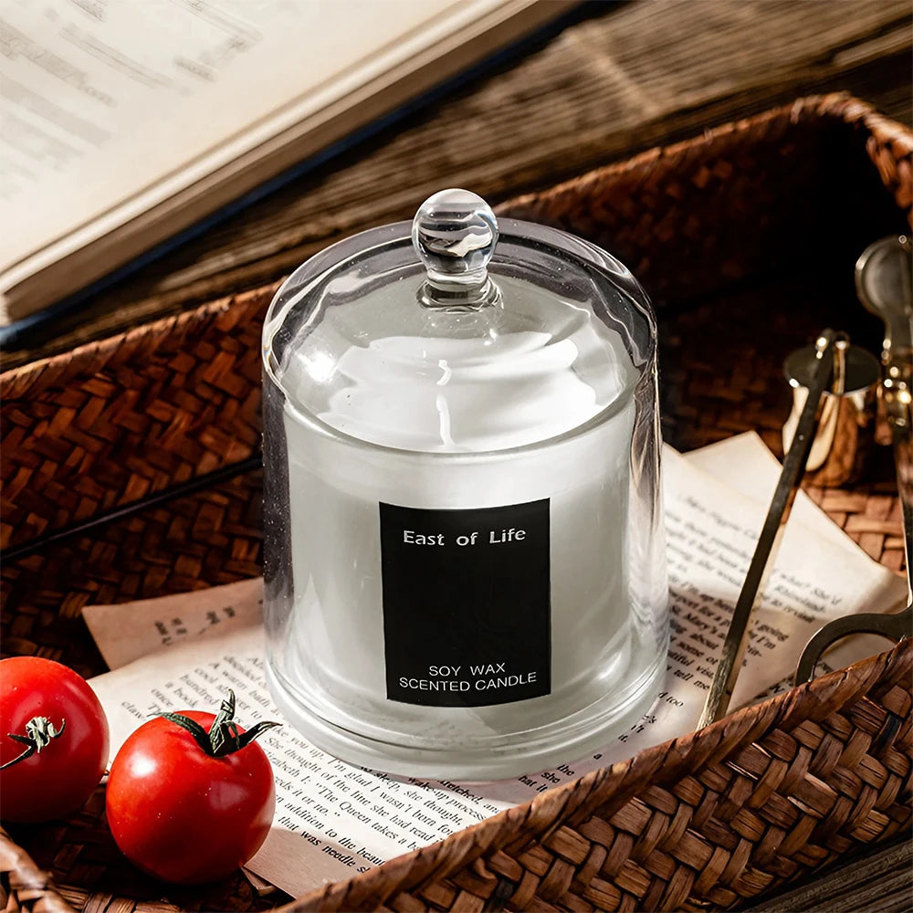 Aromatherapy candle with glass cover