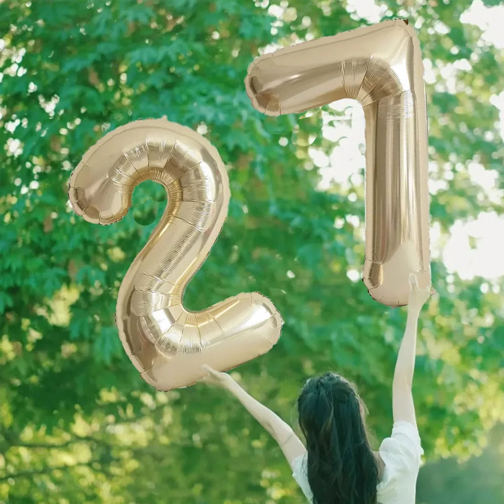Aesthetic Birthday Number Balloons | 40inch