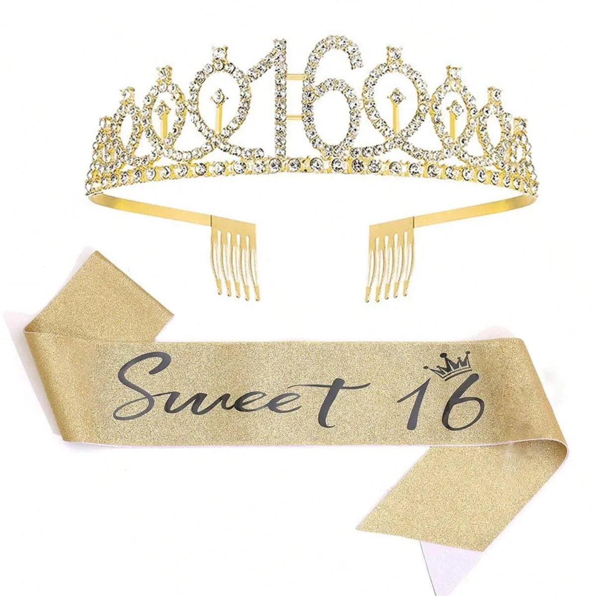 Sweet 16th Crown with Birthday Sash