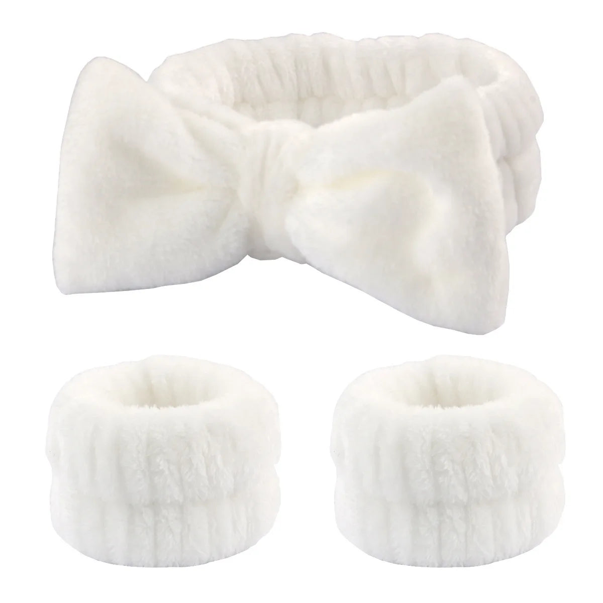 Quality Fluffy Headband & wristbands for Skin Care
