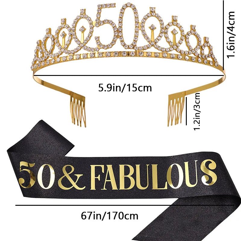 30-50th  Birthday Crown with Sash