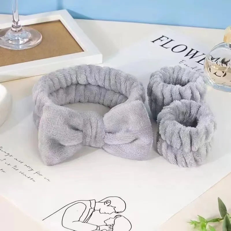 Quality Fluffy Headband & wristbands for Skin Care