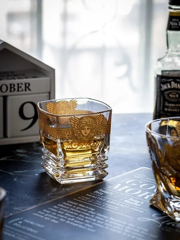 Gold Painted Whiskey Glass