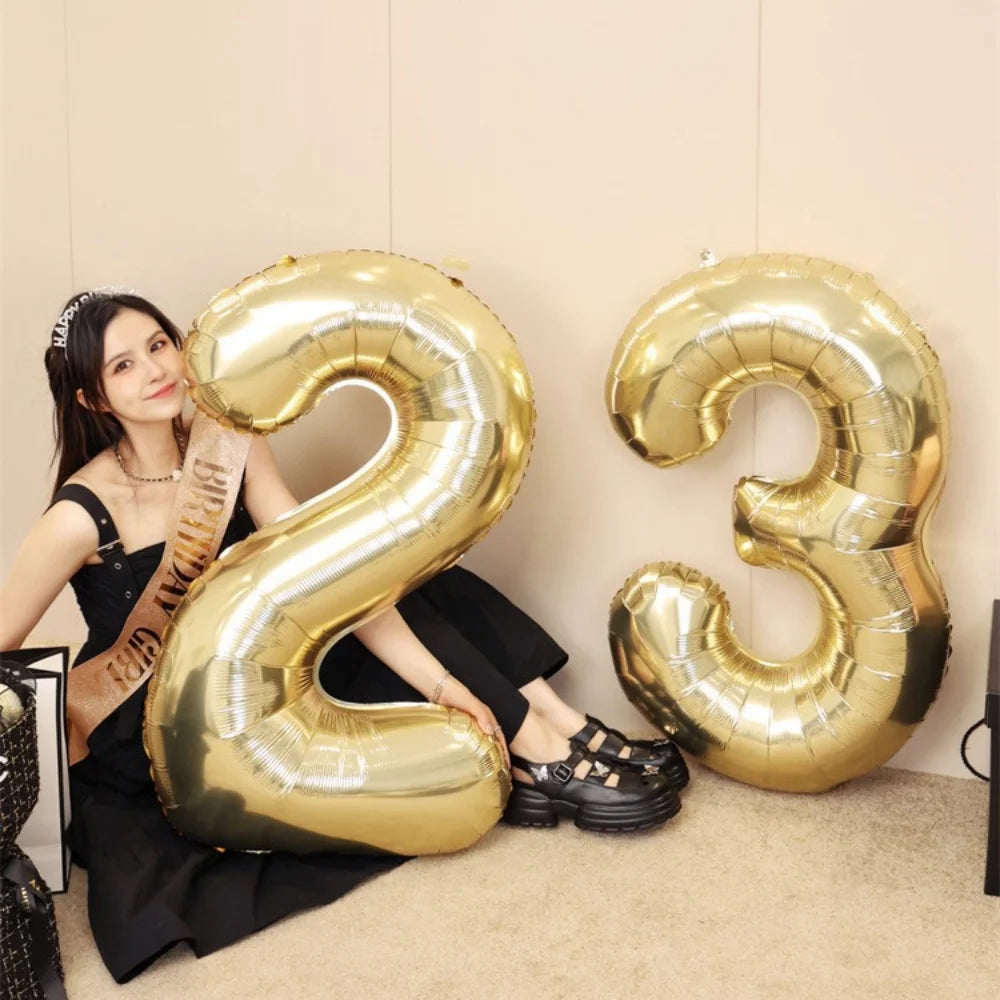 Aesthetic Birthday Number Balloons | 40inch