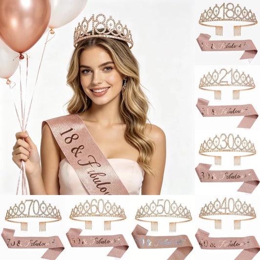 Rose Gold Birthday Crowns