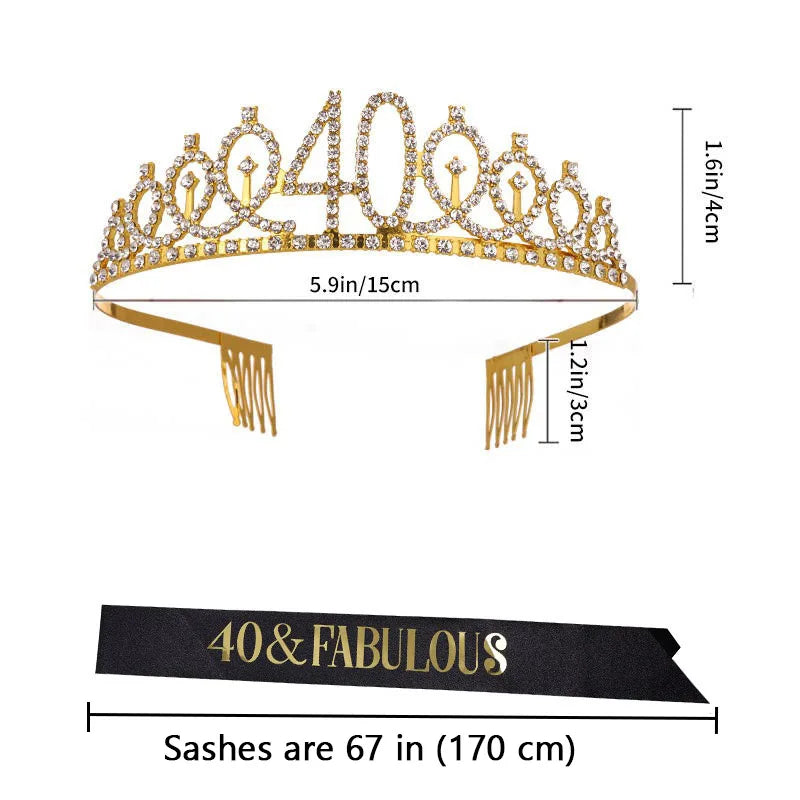 30-50th  Birthday Crown with Sash