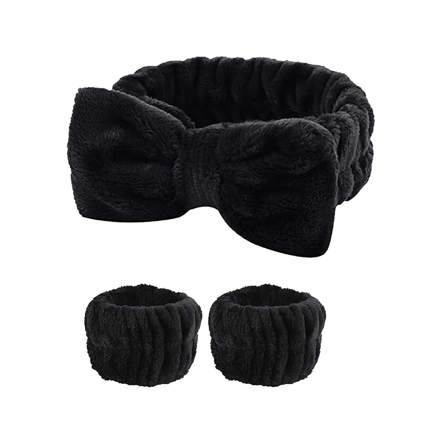 Quality Fluffy Headband & wristbands for Skin Care