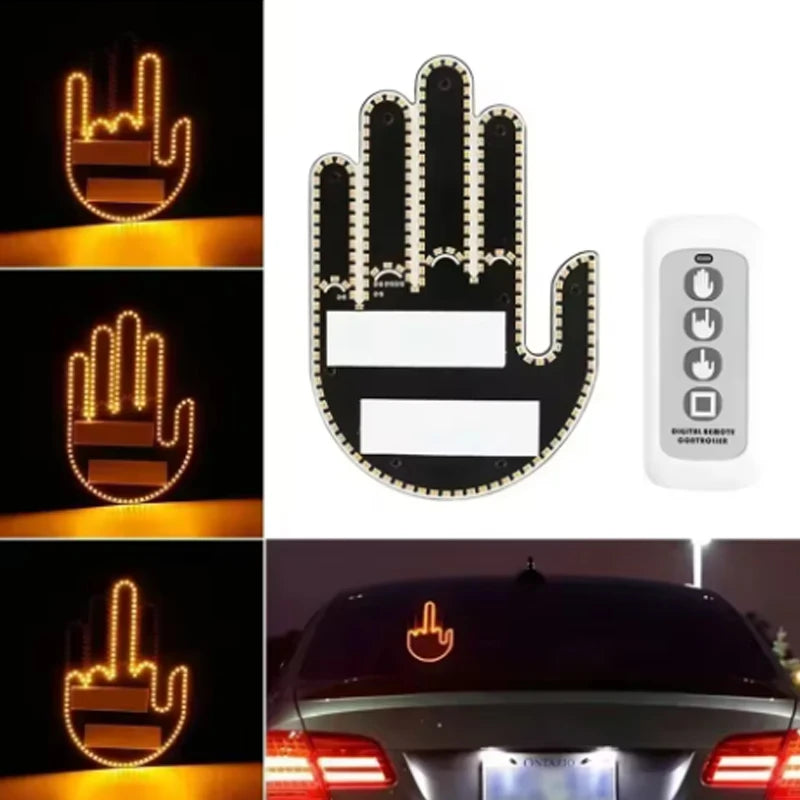 Funny Led Hand for car window | 3 Gestures