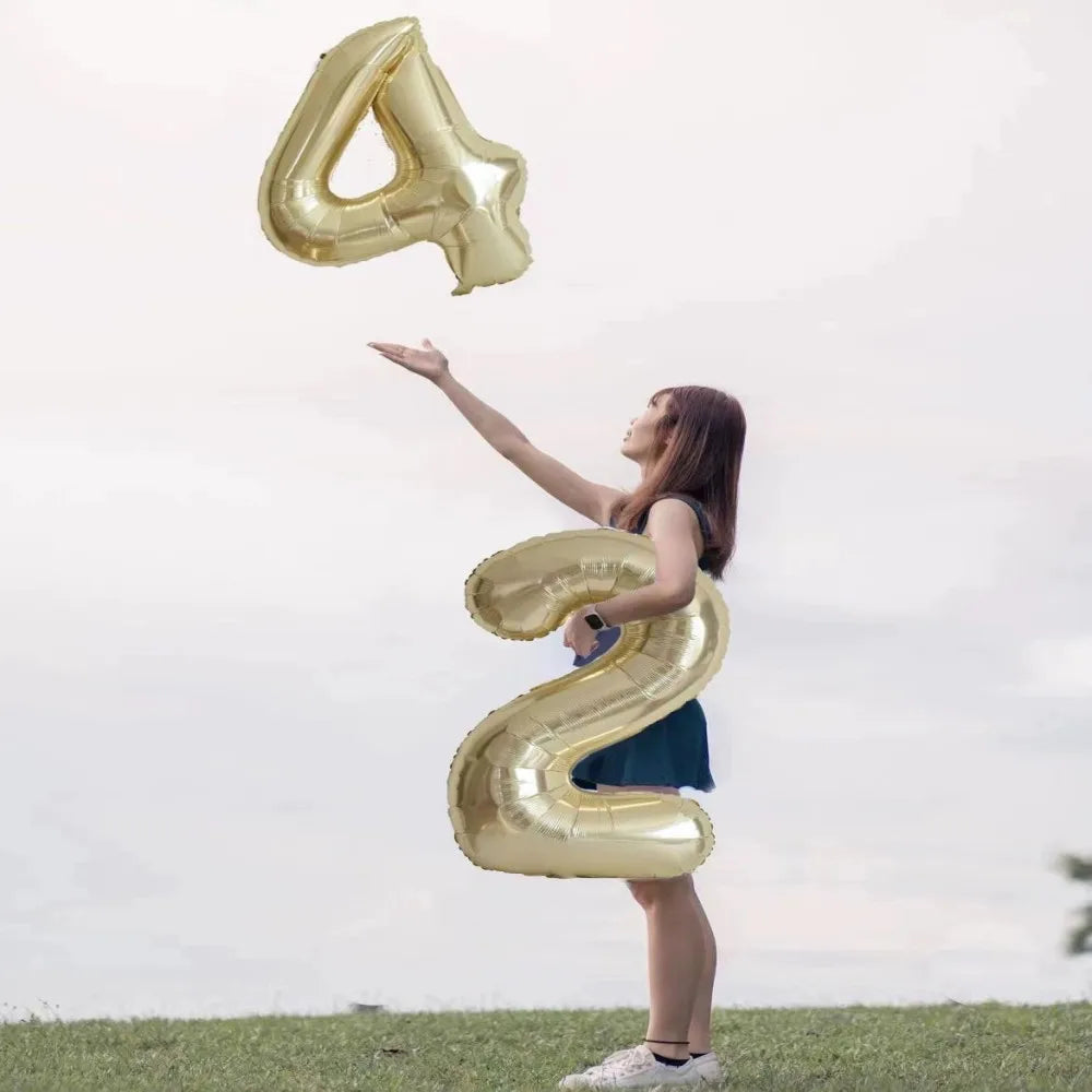 Aesthetic Birthday Number Balloons | 40inch