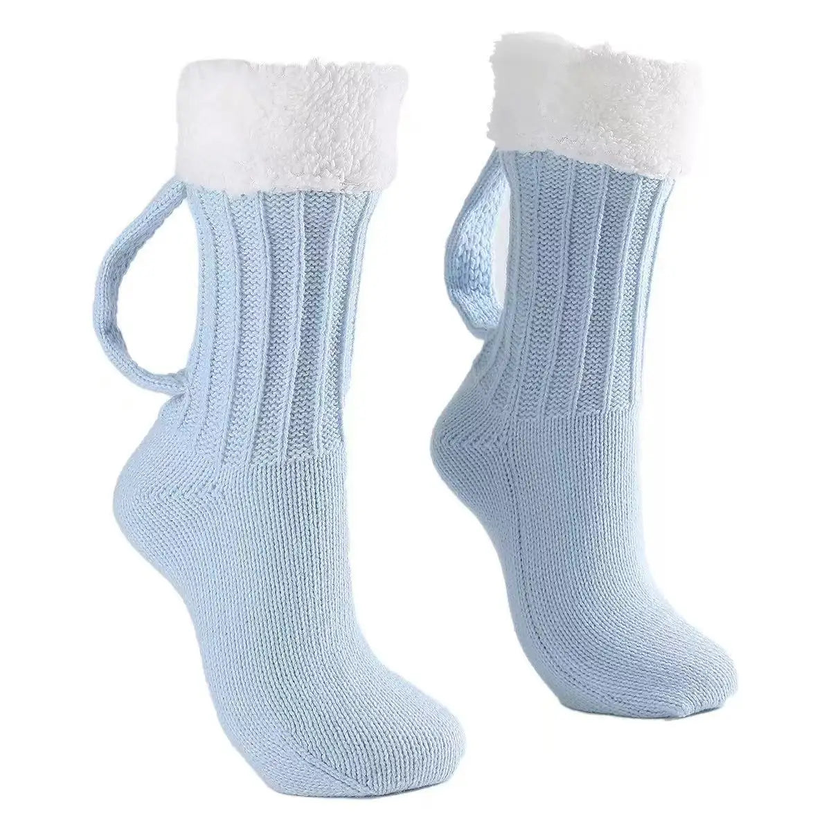 3D Beer Mug Knitted Socks Men's Padded Warm Mid-Calf Socks Women Winter Soft Funny Sleep Floor Socks Woolen Socks Christmas Gift