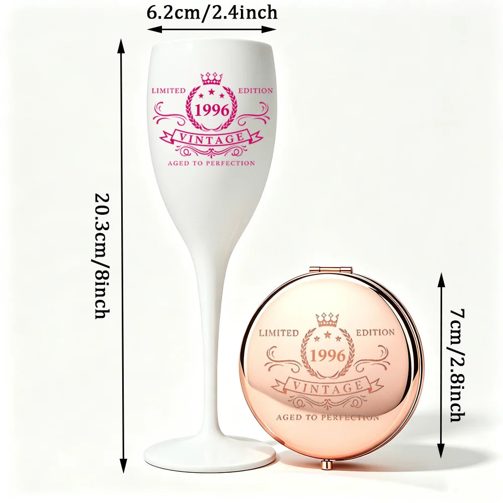 Milestone Birthday Mirror & champagne Cup