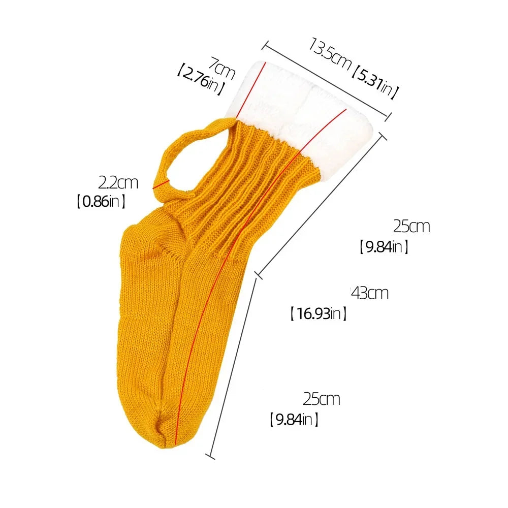 3D Beer Mug Knitted Socks Men's Padded Warm Mid-Calf Socks Women Winter Soft Funny Sleep Floor Socks Woolen Socks Christmas Gift