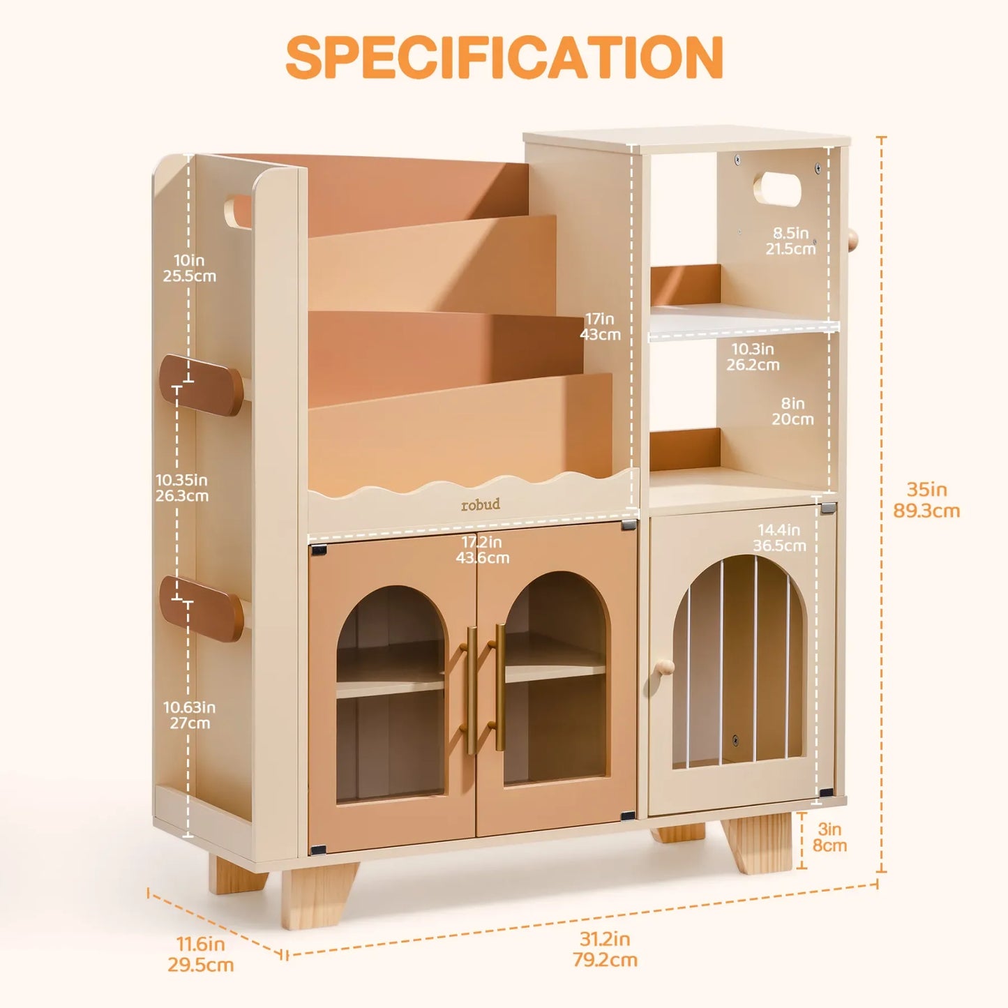 All-in-1 Kids Mini Wooden Cabinet