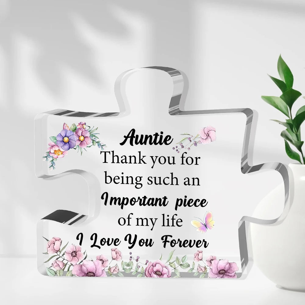 Sentimental Acrylic Puzzle Piece | For Auntie