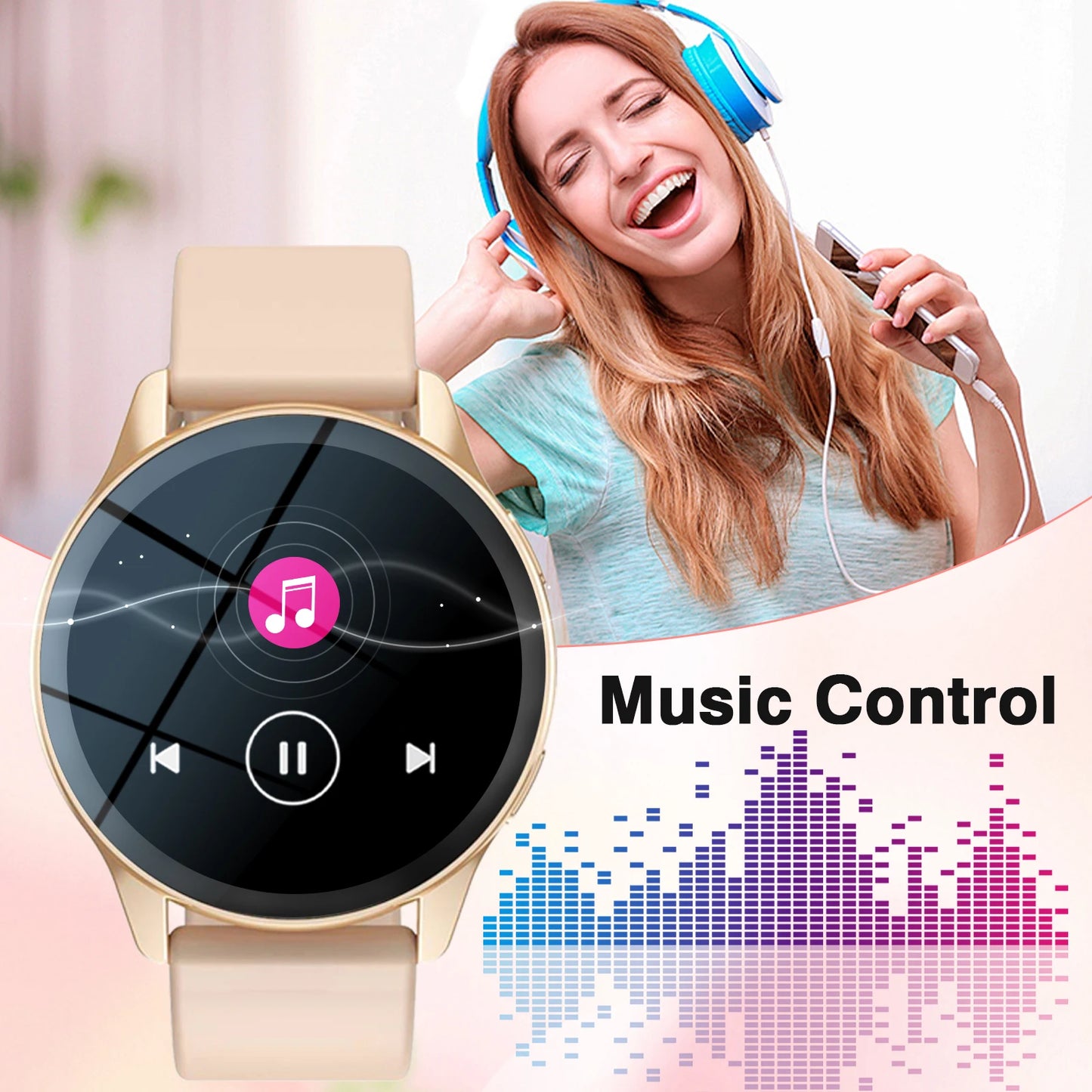 Round Face Smart Watch - iOS + Android