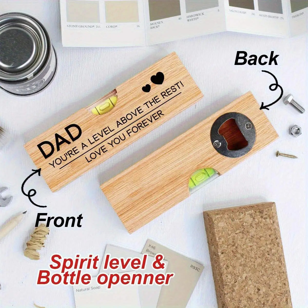 Level above the rest | Tool & Bottle opener for Dad