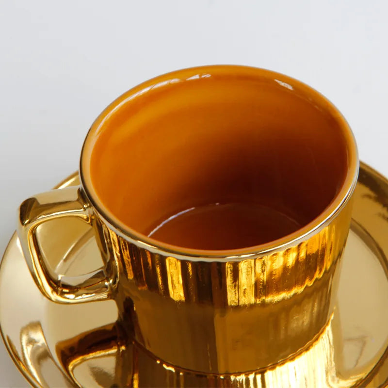 Gold Plated Tea/Coffee Cup Saucer Set