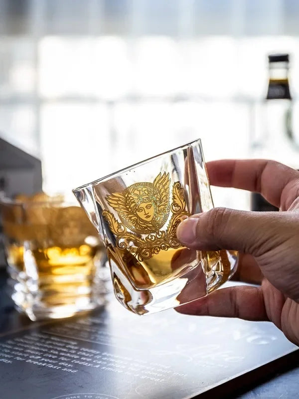 Gold Painted Whiskey Glass