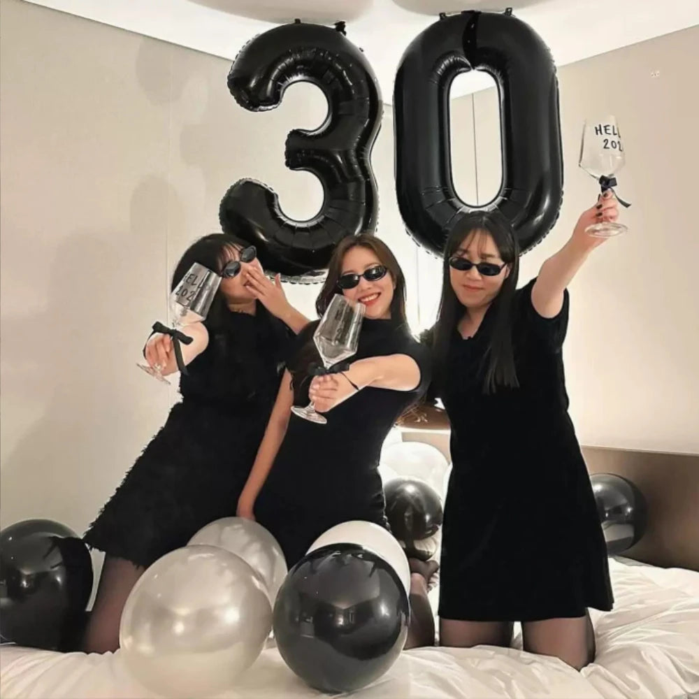 16 Inch Black Happy Birthday Letters and Number