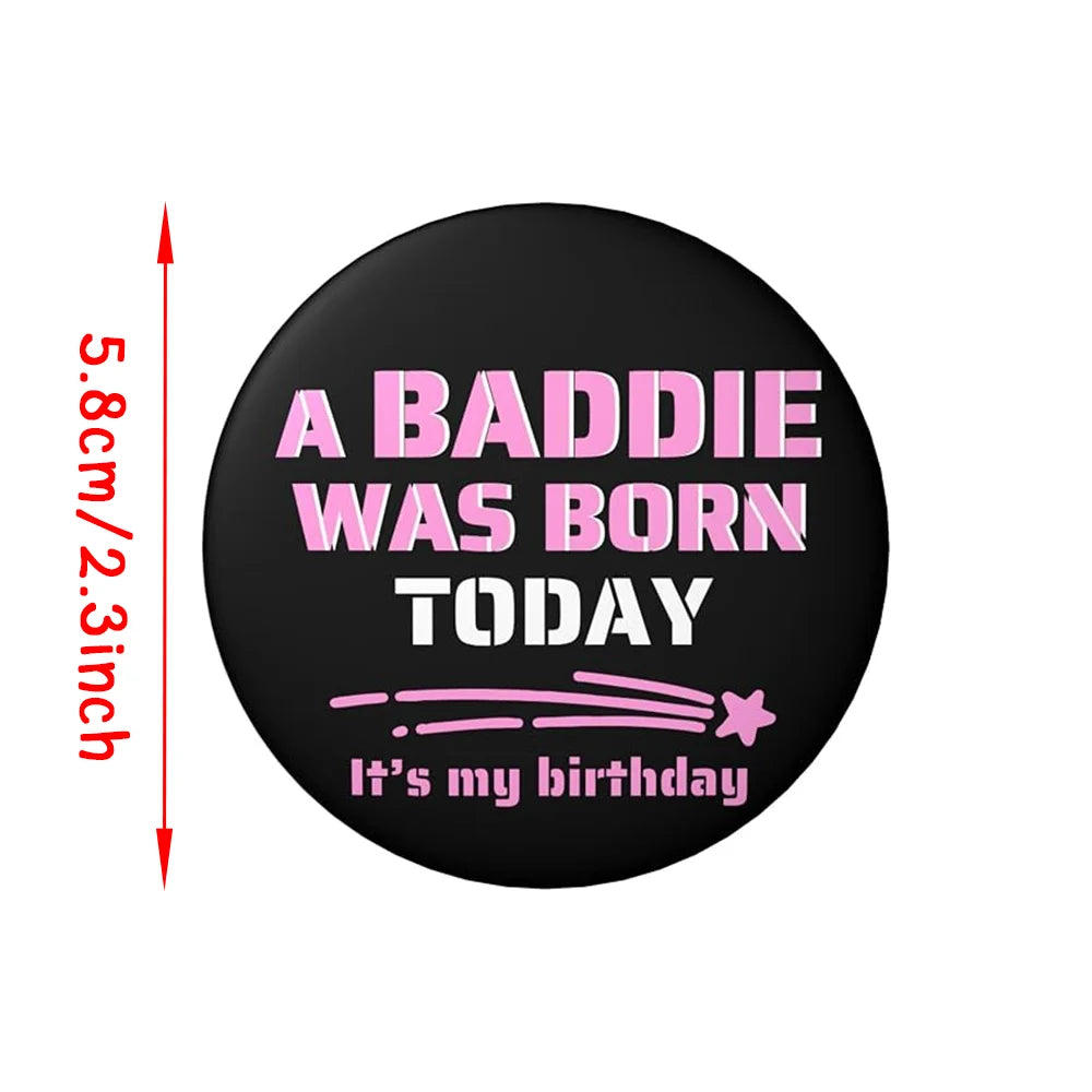 Birthday Baddie | Sash Makeup Bag Birthday Button & Sun Gasses