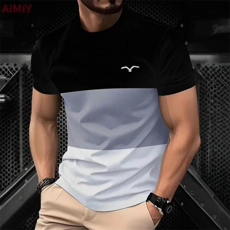 Men's Striped Printed T-shirts