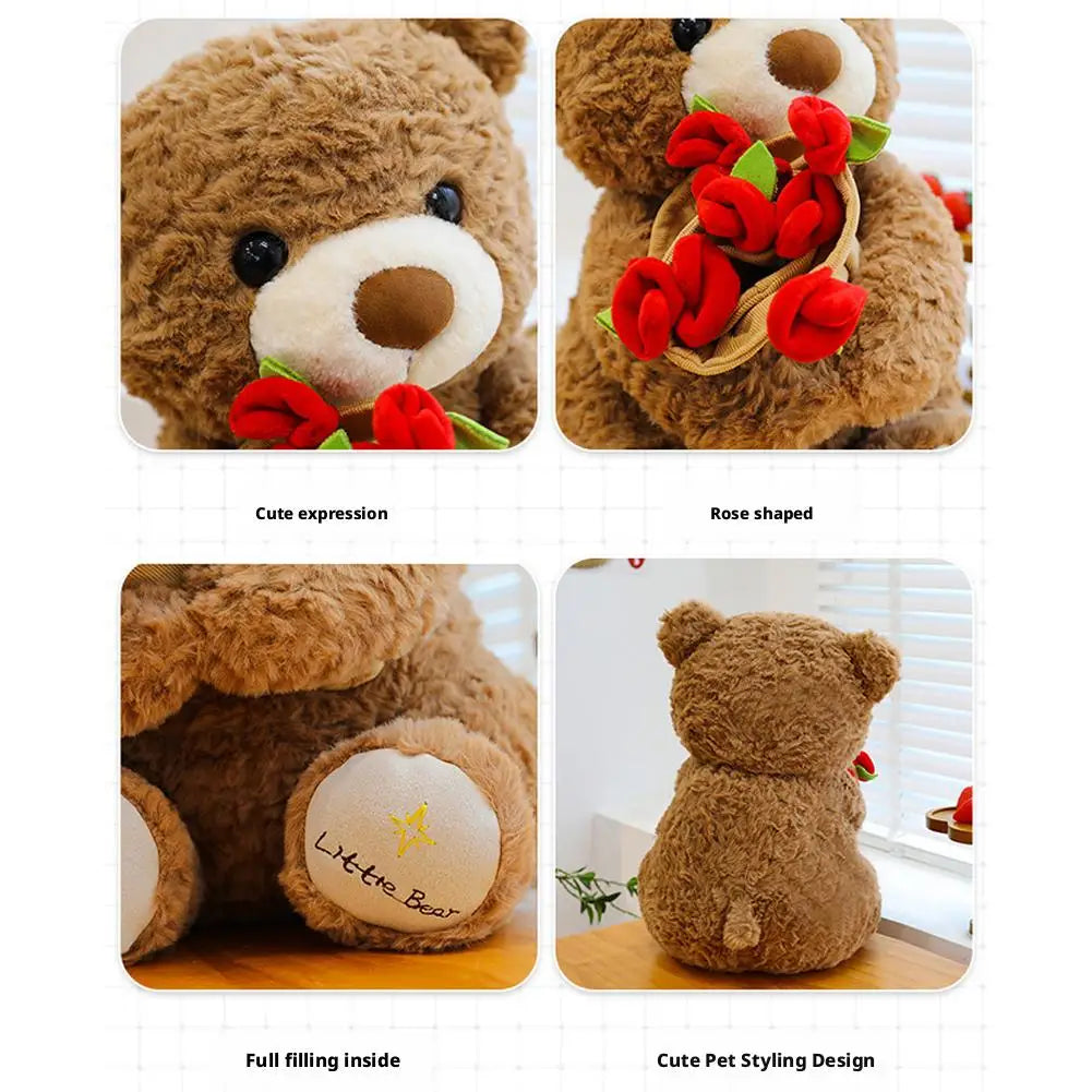 Teddy Bear with Removable Roses Plush