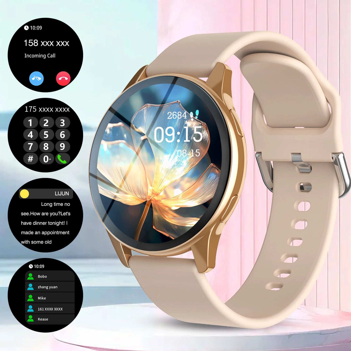 Round Face Smart Watch - iOS + Android
