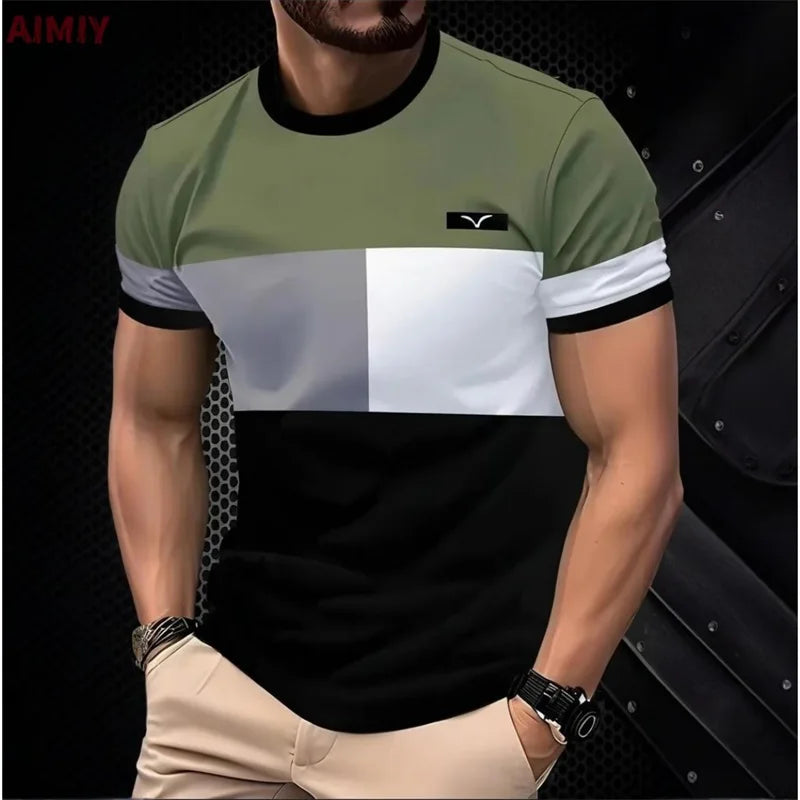 Men's Striped Printed T-shirts