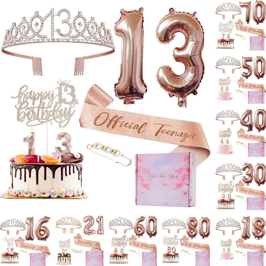 Full 8 Piece Birthday Set | For All Milestone Birthdays | 13-80
