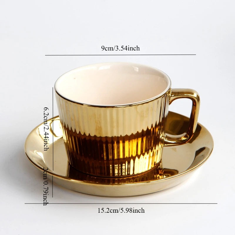 Gold Plated Tea/Coffee Cup Saucer Set