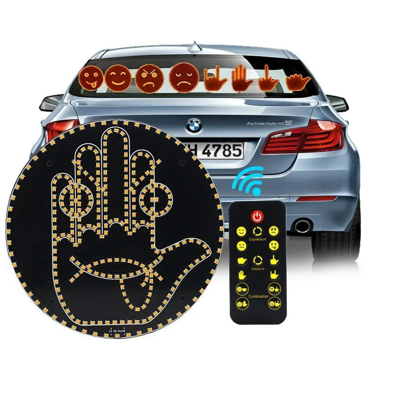 Funny Led Hand for car window | 3 Gestures