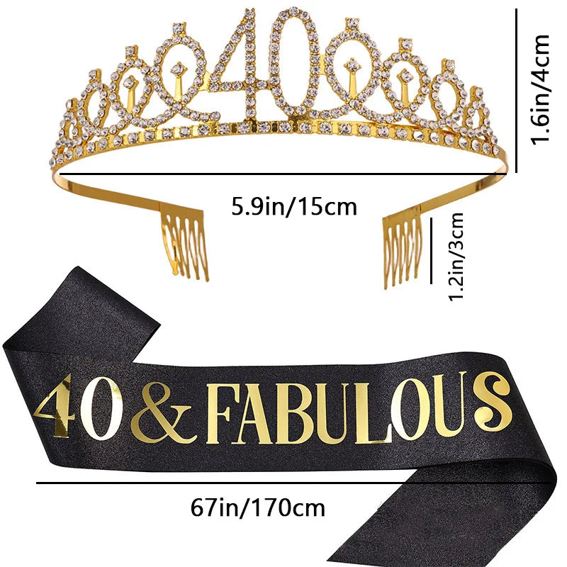30-50th  Birthday Crown with Sash