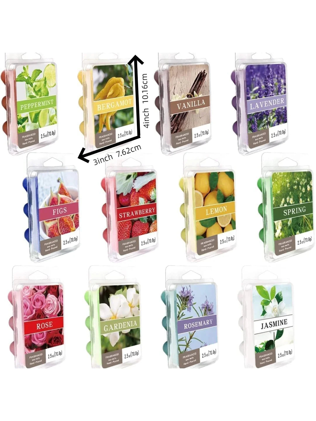 12 Pack Heart-Shaped Natural Soy Wax Melts