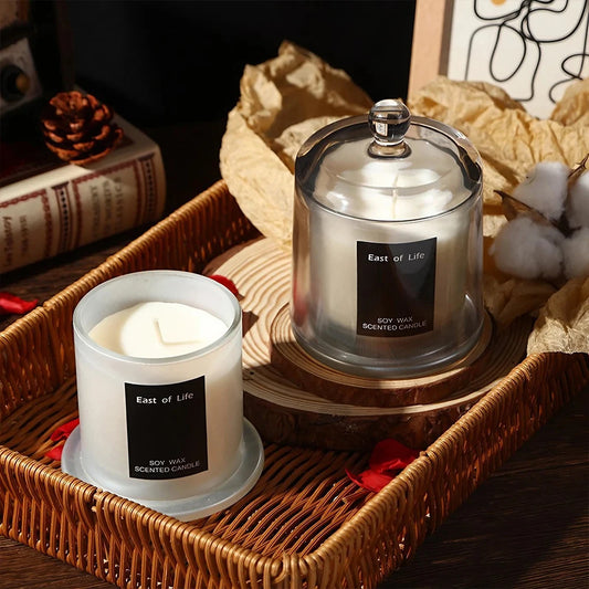 Aromatherapy candle with glass cover