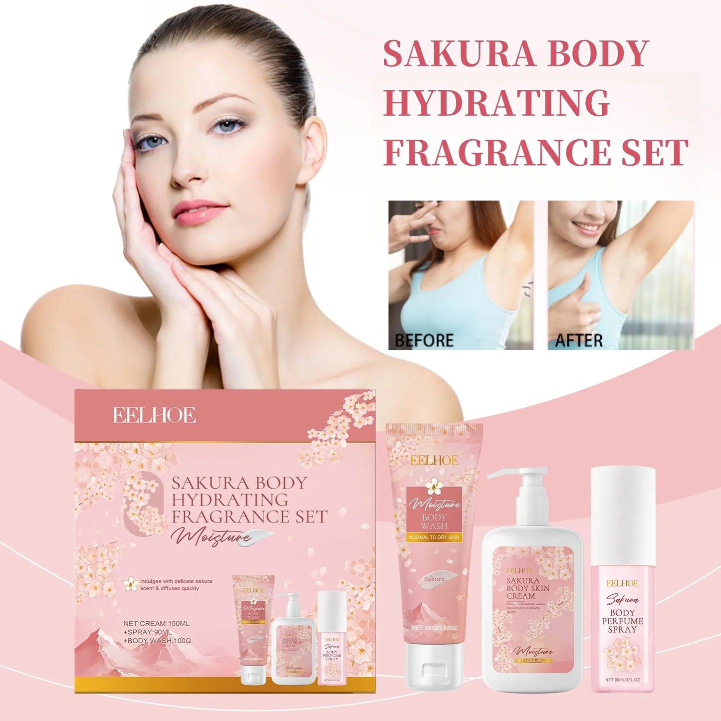 Cherry Blossom Shower & Body Milk Gift Set