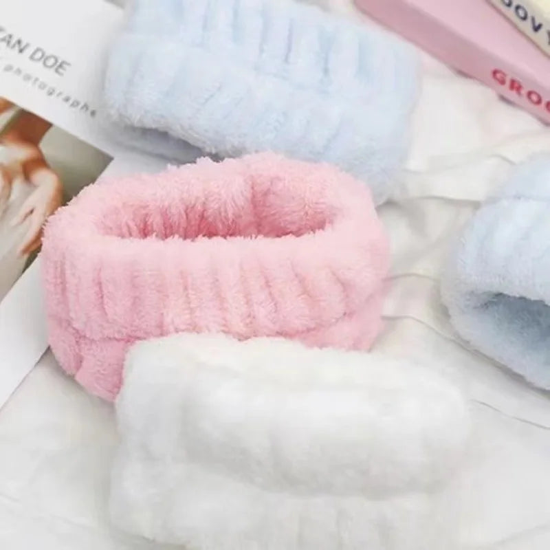 Quality Fluffy Headband & wristbands for Skin Care